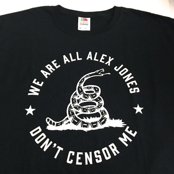 RARE FREE SPEECH DON'T CENSOR ME  Alex Jones MAGA Freedom Top T Shirt - Picture 2 of 5